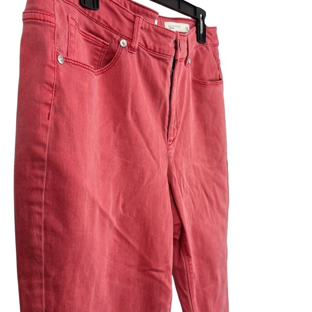 J Jill Authentic Fit Cropped Denim Red Wash Jeans Stretch Cuffed Womens sz 12 - Picture 4 of 16